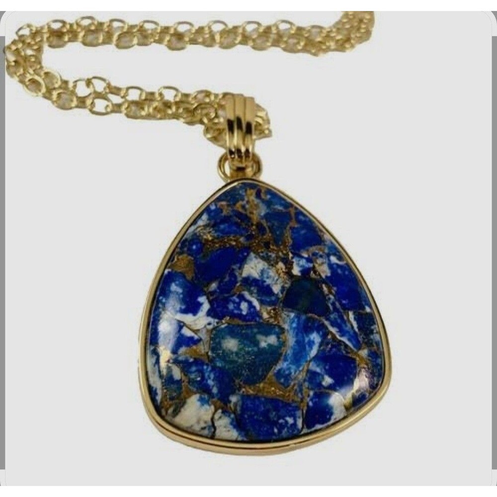 Vintage Signed Barse Lapis Pendant, Necklace Brand new with box